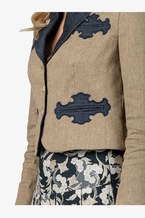 Jacke mit Stehkragen und Revers 06