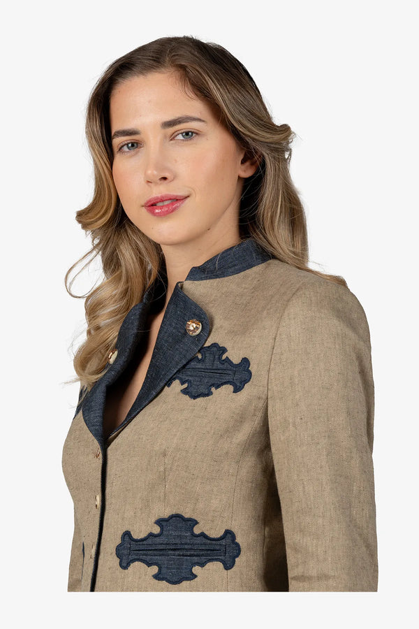 Jacke mit Stehkragen und Revers 07