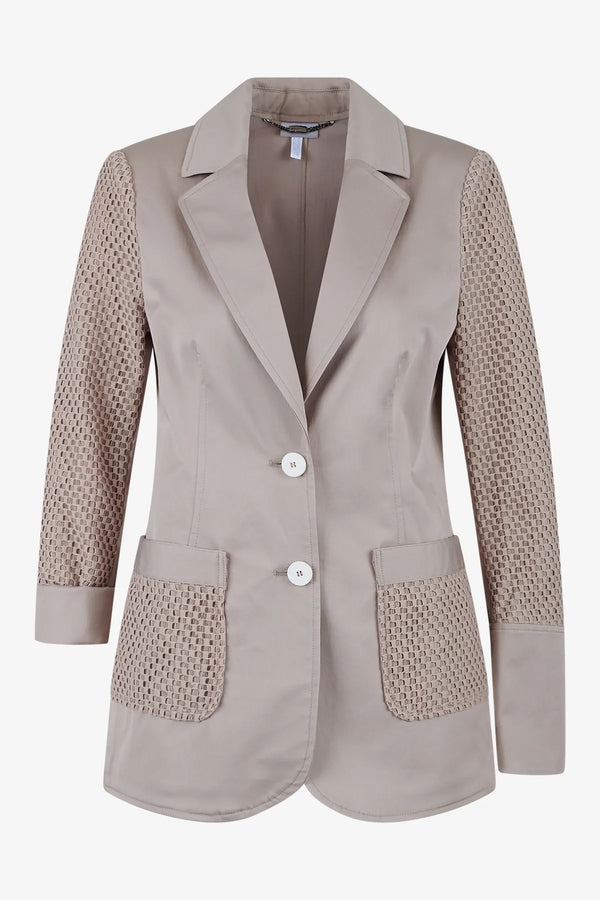 Sportiver Blazer aus Materialmix 01
