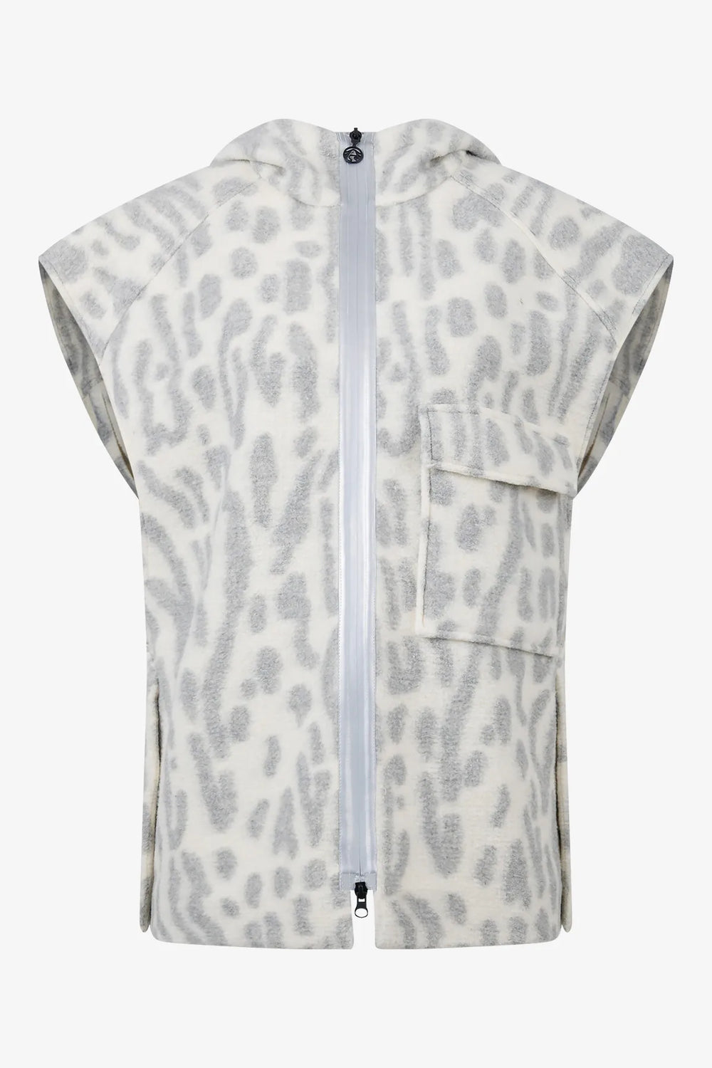 Trendige Weste aus Wolle mit Leo-Print 01