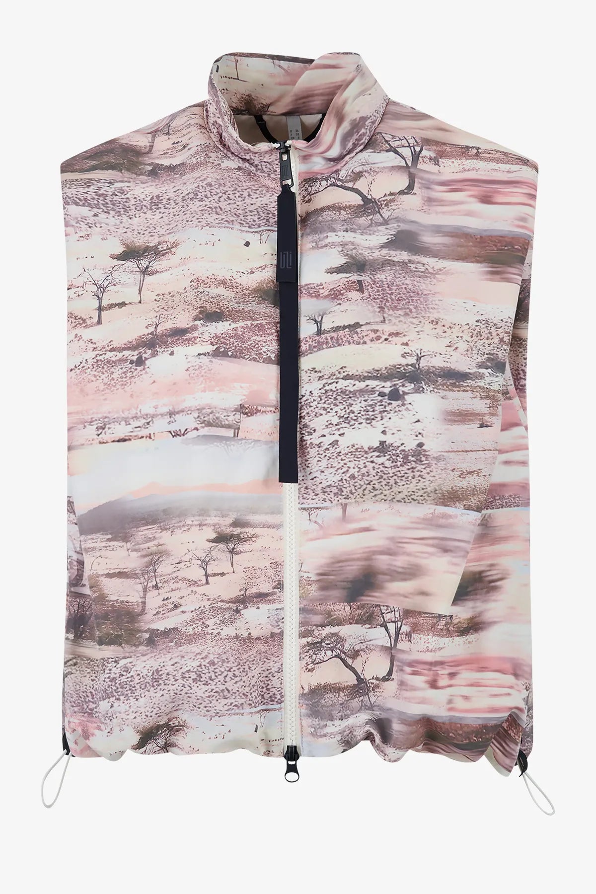 Cropped Weste mit Landschafts-Print 01