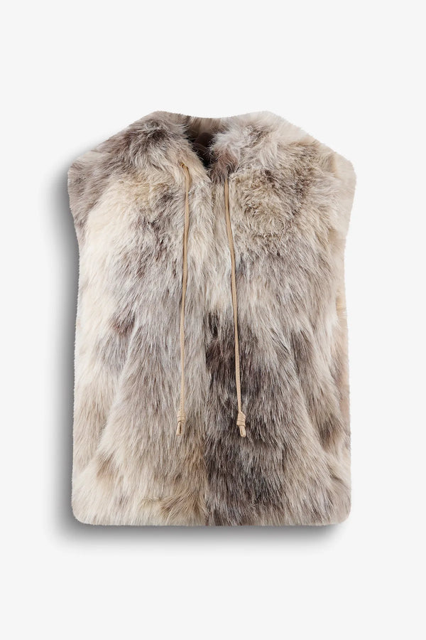 Edle Weste mit tie-dye fake fur 01