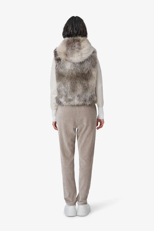 Edle Weste mit tie-dye fake fur 05