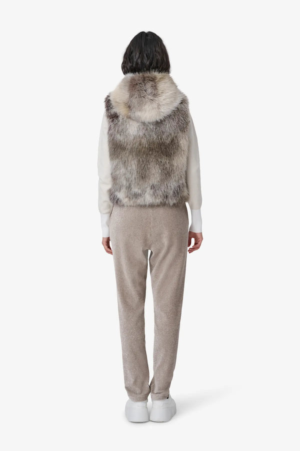 Edle Weste mit tie-dye fake fur 05