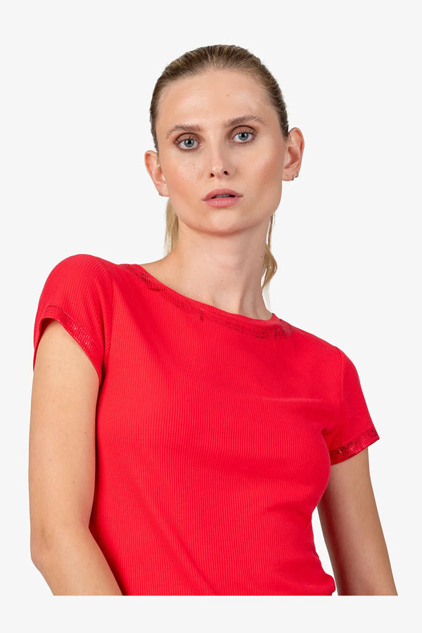 Kurzarm-Shirt mit Rundhalsausschnitt 07