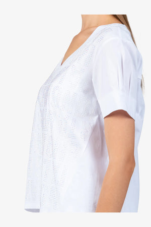 Blusen-Shirt mit V-Ausschnitt 06