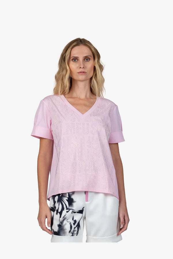 Blusen-Shirt mit V-Ausschnitt 05