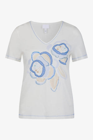 T-Shirt mit gerundetem V-Ausschnitt 01