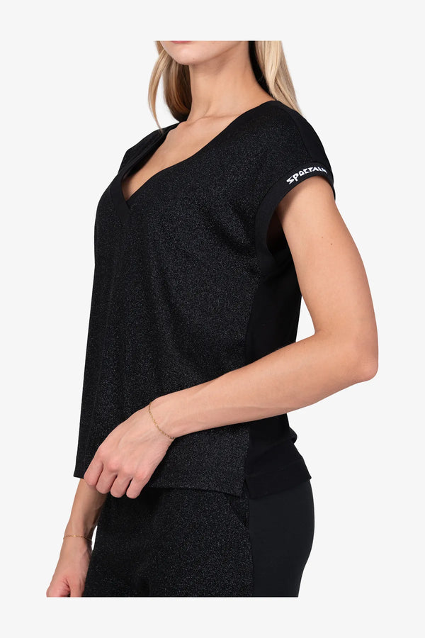 Kurzarm-Shirt in Glitzer-Jersey 06