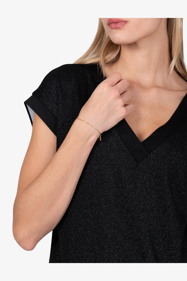 Kurzarm-Shirt in Glitzer-Jersey 07