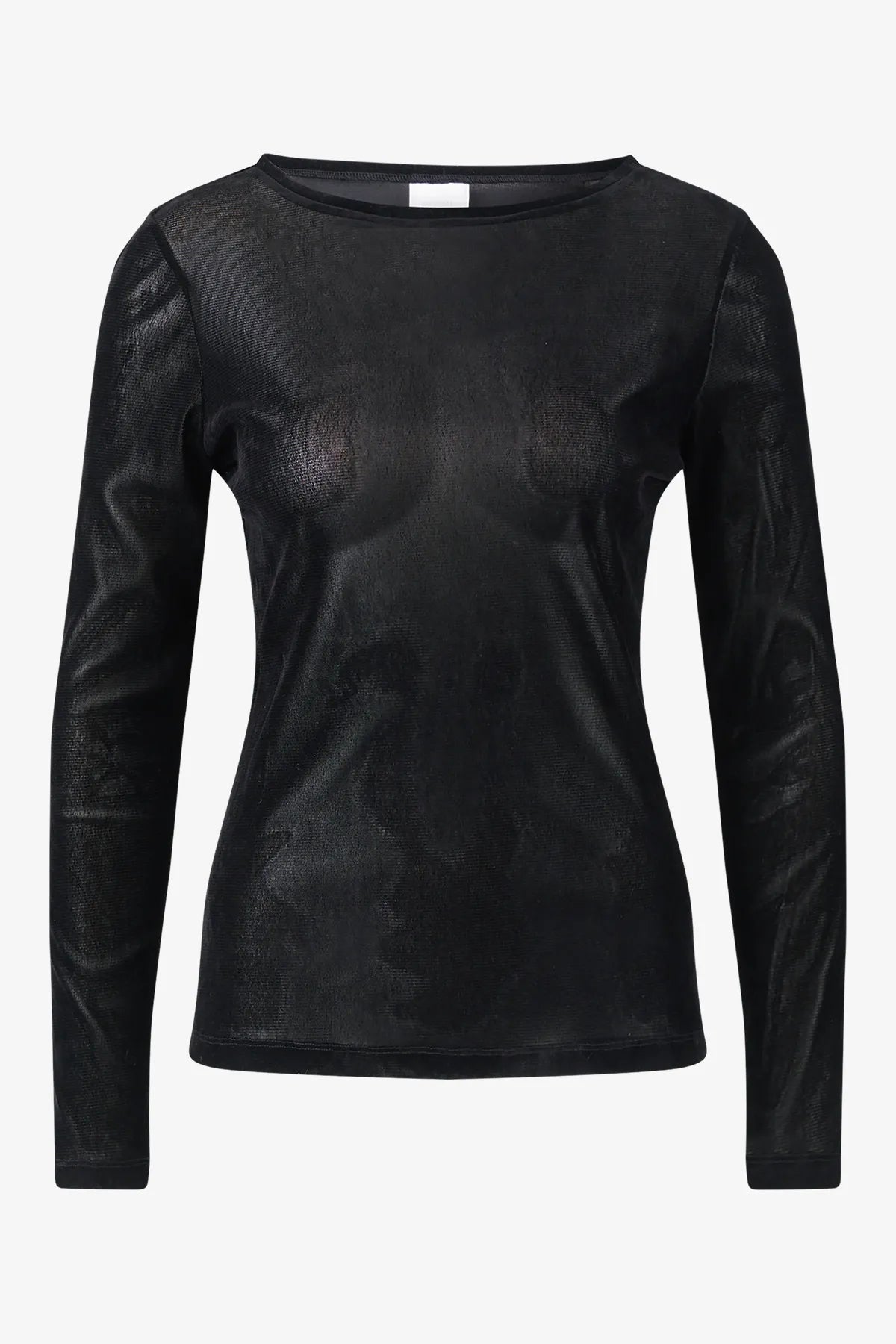 Langarm-Shirt aus geflockter Mesh-Ware 01