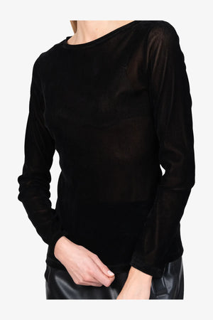 Langarm-Shirt aus geflockter Mesh-Ware 06