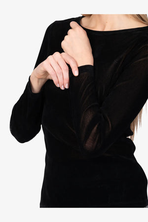Langarm-Shirt aus geflockter Mesh-Ware 07