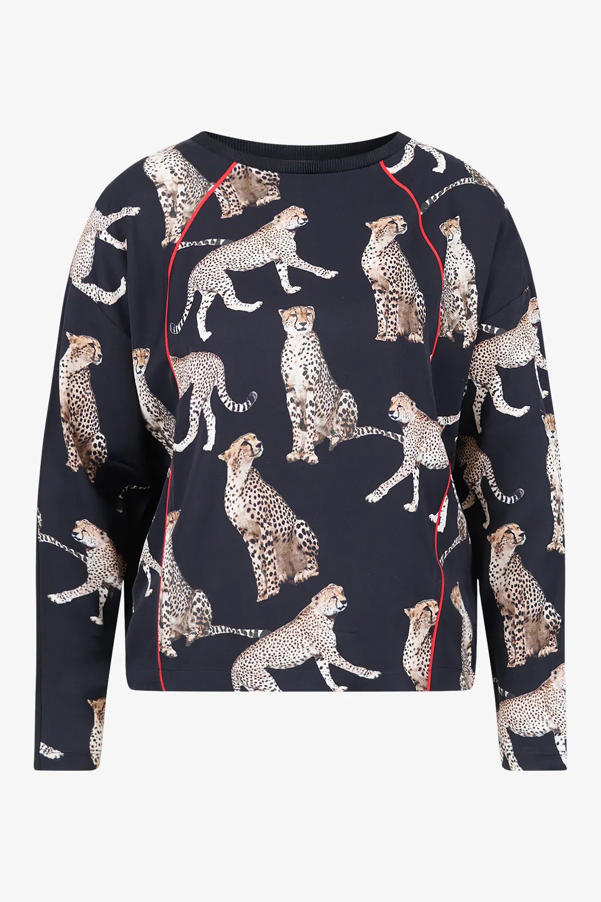 Blusenshirt mit Leo-Print 01