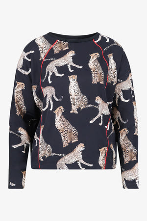 Blusenshirt mit Leo-Print 01