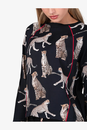 Blusenshirt mit Leo-Print 06