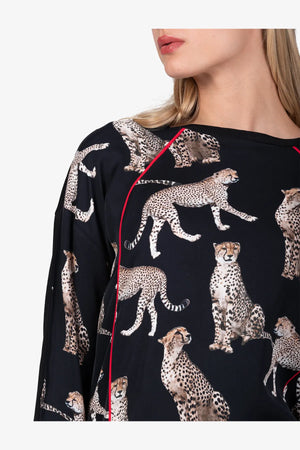 Blusenshirt mit Leo-Print 07