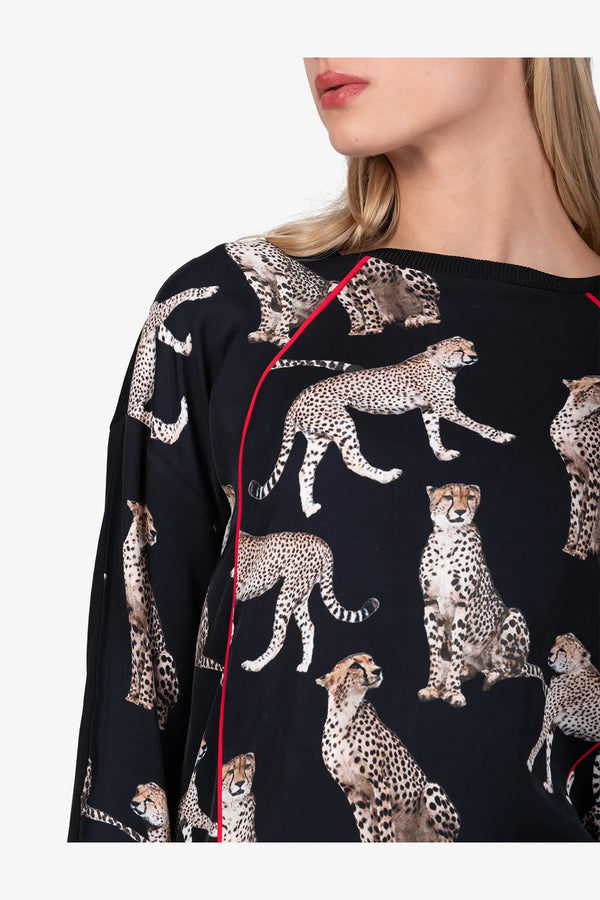 Blusenshirt mit Leo-Print 07