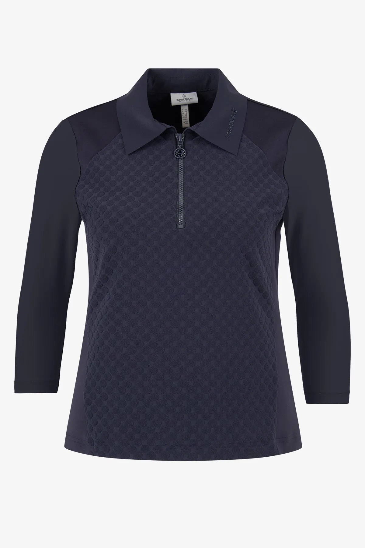 Slim Fit Poloshirt mit 3/4-Ärmeln 01