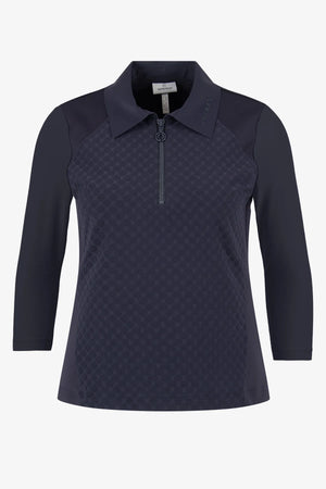 Slim Fit Poloshirt mit 3/4-Ärmeln 01