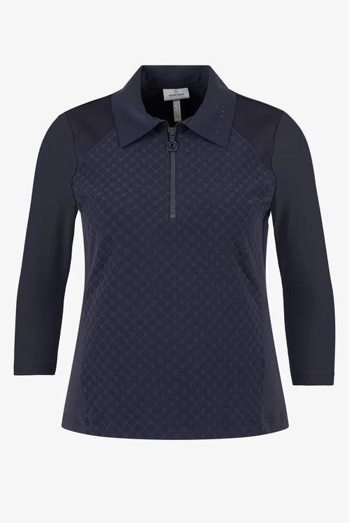 Slim Fit Poloshirt mit 3/4-Ärmeln 01