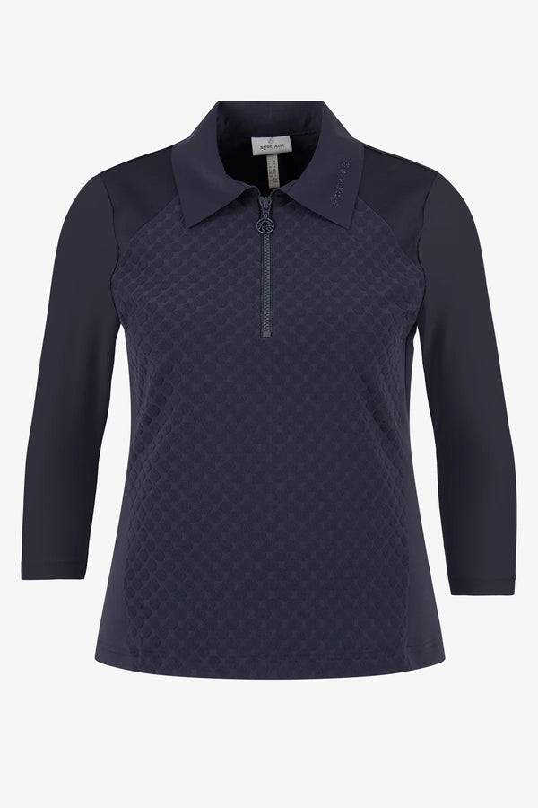 Slim Fit Poloshirt mit 3/4-Ärmeln 01