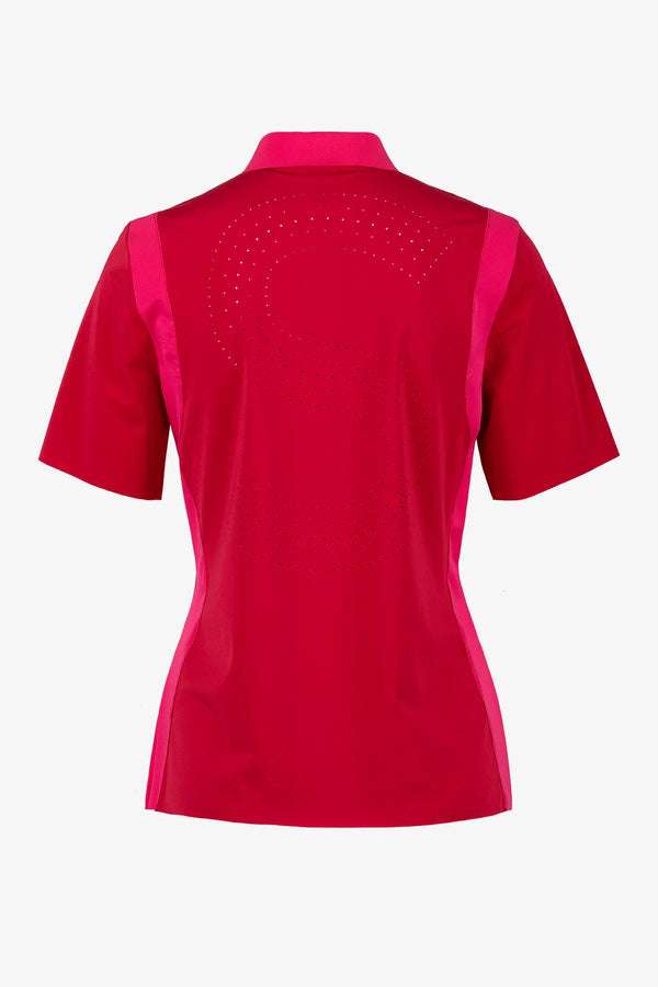 Feminines Golfshirt mit großem Laser-"S" 02