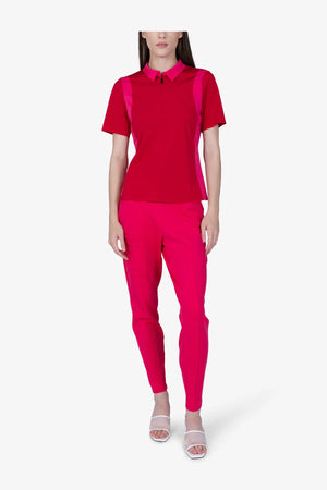 Feminines Golfshirt mit großem Laser-"S" 03