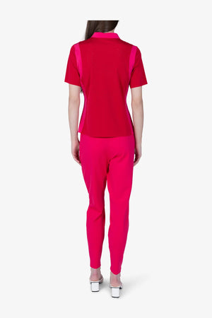 Feminines Golfshirt mit großem Laser-"S" 05