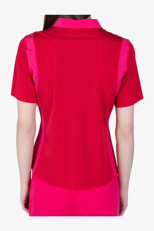 Feminines Golfshirt mit großem Laser-"S" 06