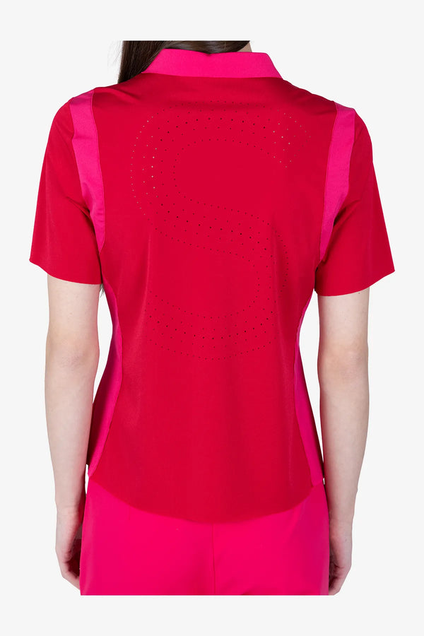 Feminines Golfshirt mit großem Laser-"S" 06