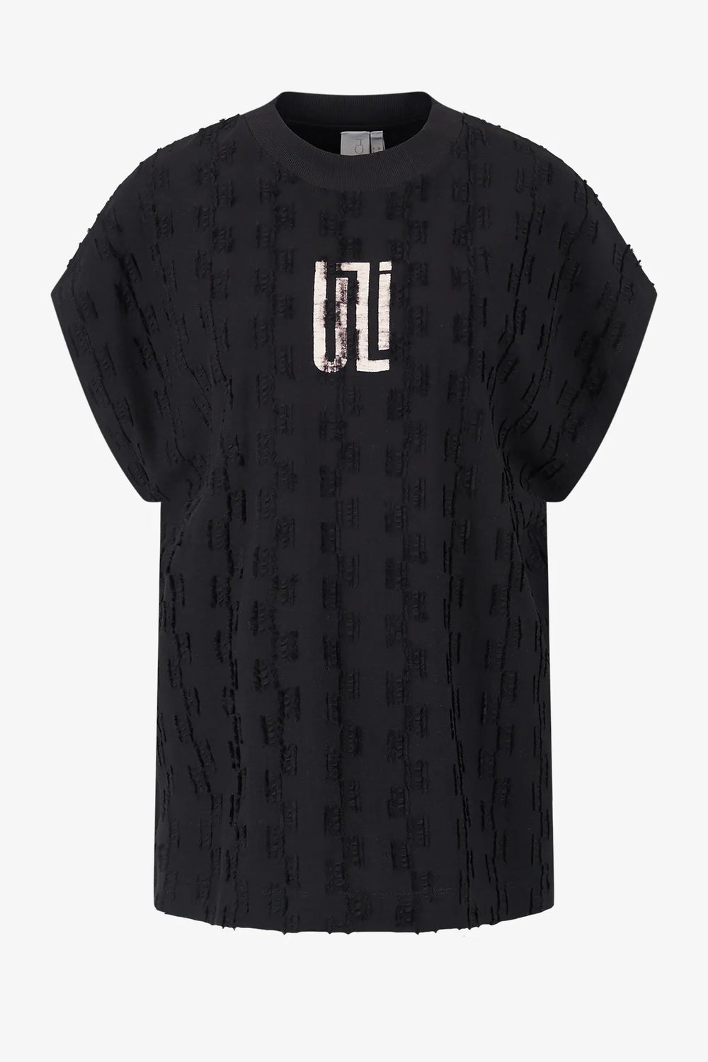 Oversized-T-Shirt mit Fransen-Muster 01