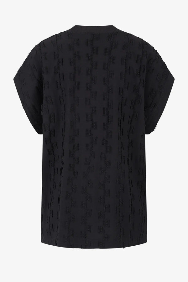 Oversized-T-Shirt mit Fransen-Muster 02