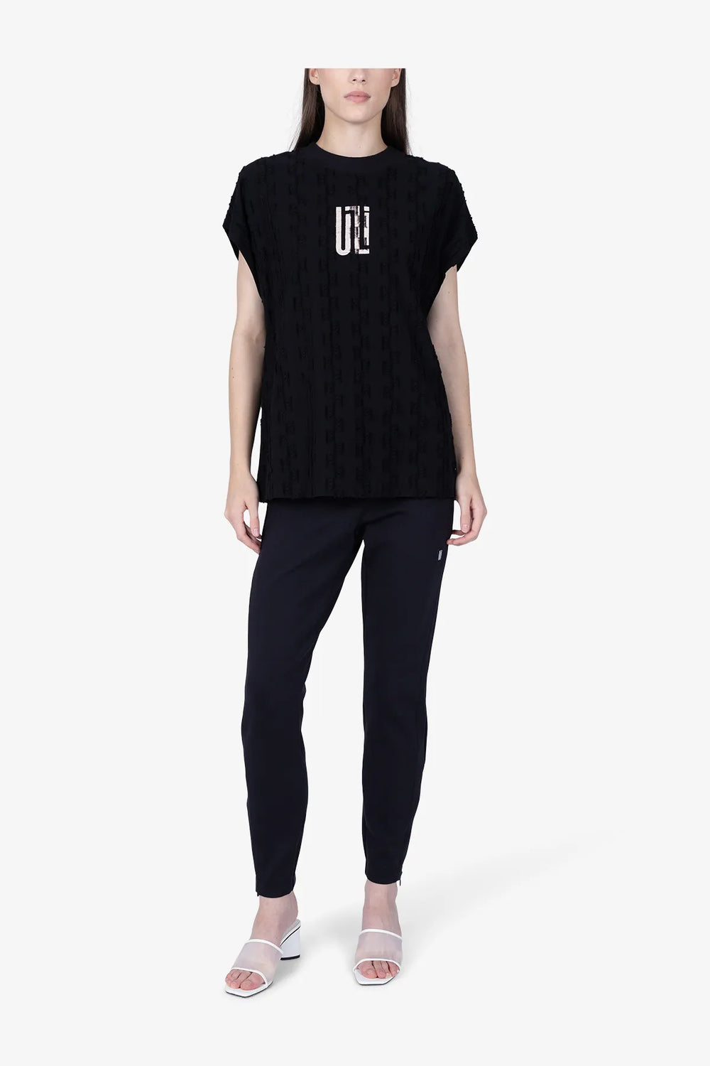 Oversized-T-Shirt mit Fransen-Muster 03