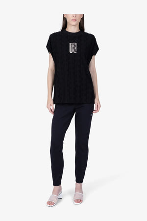 Oversized-T-Shirt mit Fransen-Muster 03
