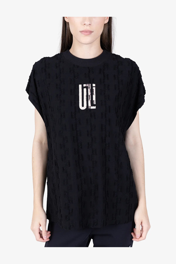 Oversized-T-Shirt mit Fransen-Muster 06