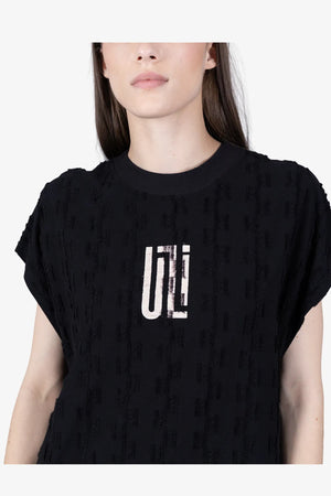 Oversized-T-Shirt mit Fransen-Muster 07