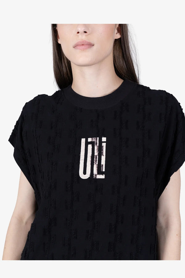 Oversized-T-Shirt mit Fransen-Muster 07