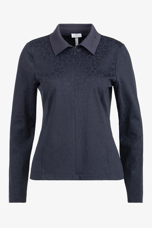 Langarm-Polo-Shirt mit Leo-Print 01