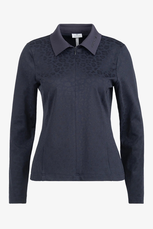 Langarm-Polo-Shirt mit Leo-Print 01