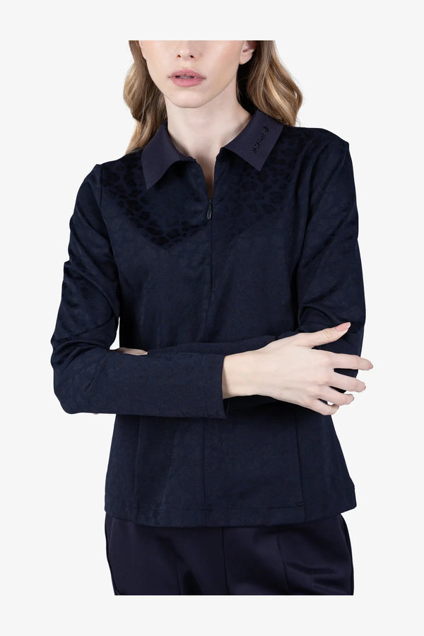 Langarm-Polo-Shirt mit Leo-Print 06