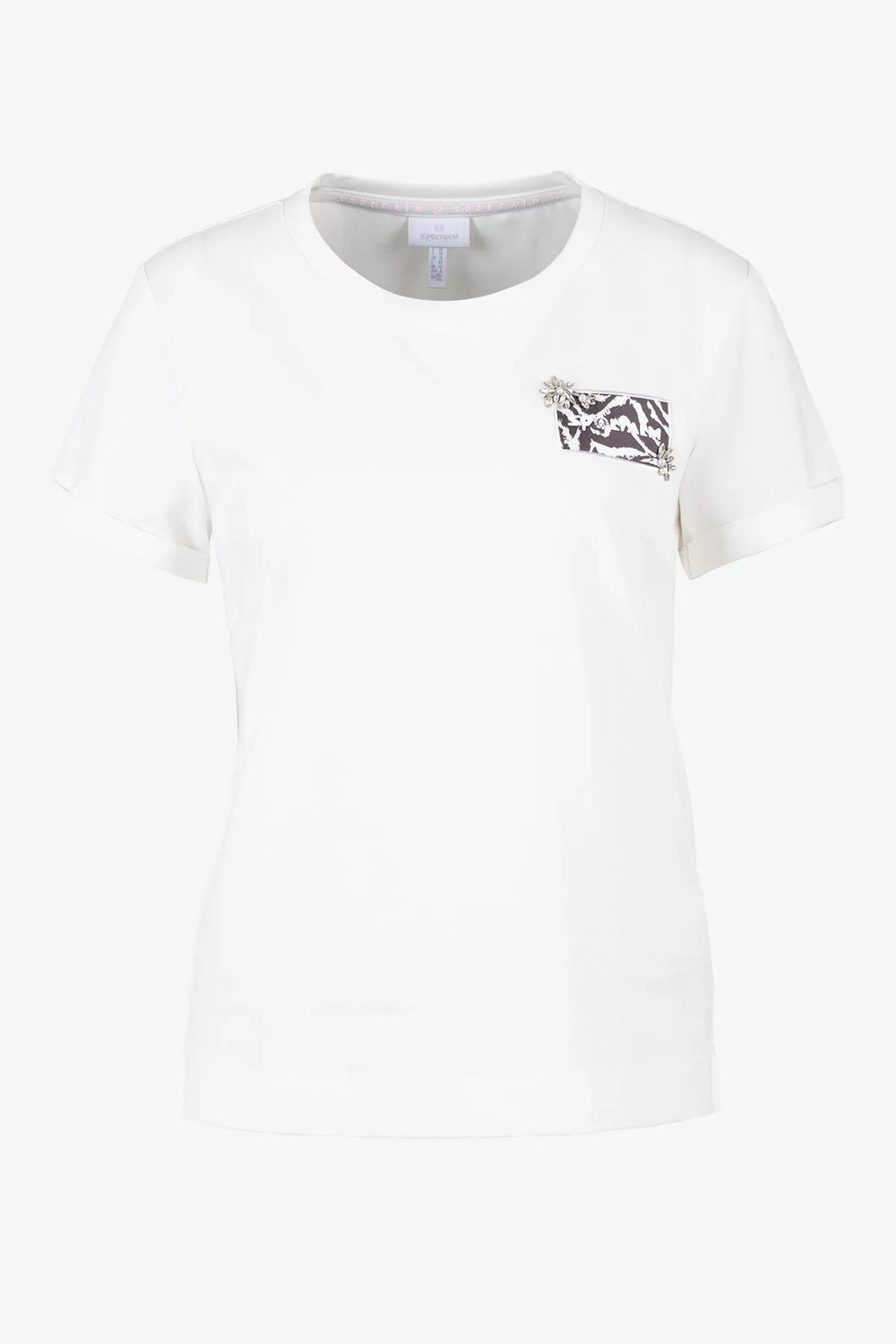 Lässiges T-Shirt mit bedrucktem Badge 01