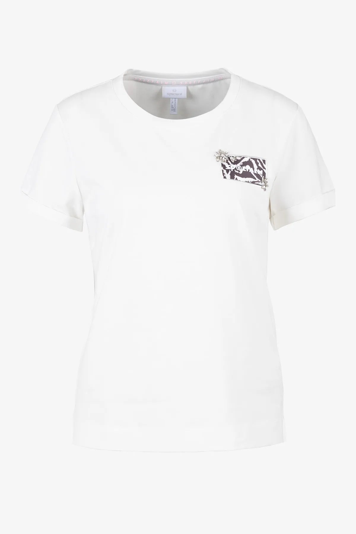 Lässiges T-Shirt mit bedrucktem Badge 01