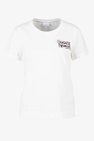 Lässiges T-Shirt mit bedrucktem Badge 01