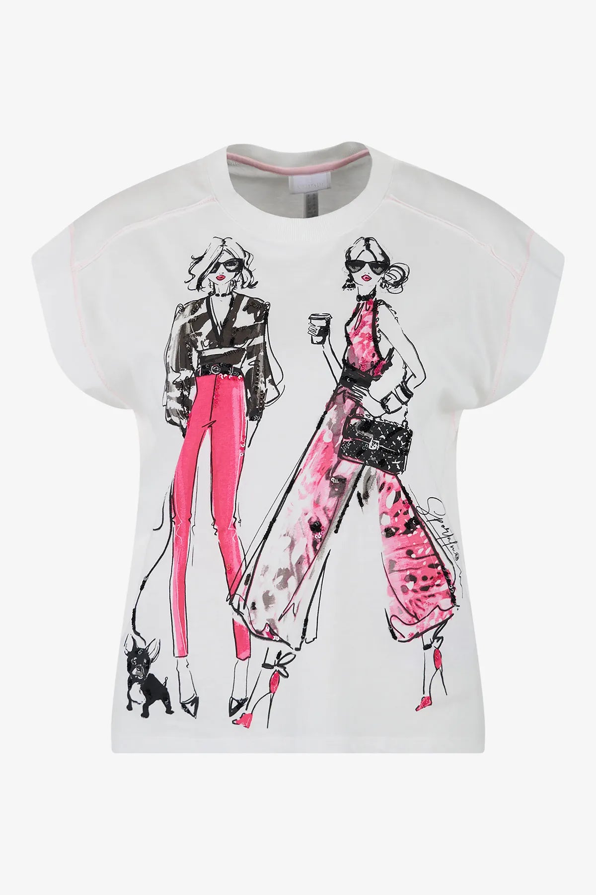 Lässiges T-Shirt mit Illustrationsprint 01