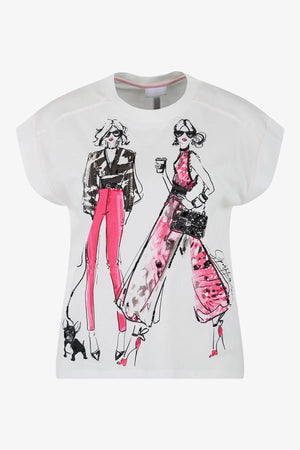 Lässiges T-Shirt mit Illustrationsprint 01