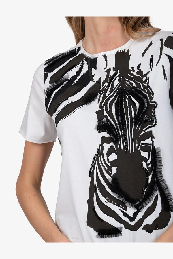 Klassisches T-Shirst mit Zebra-Print 06