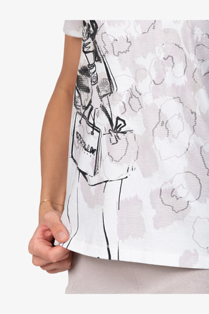 T-Shirt mit Print und Pailletten 07
