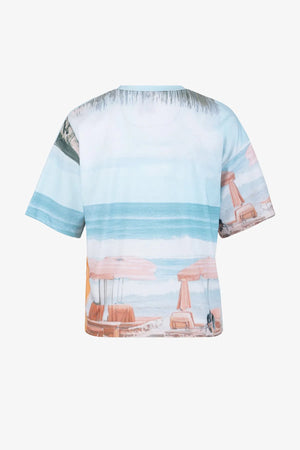 T-Shirt aus Baumwolle mit Beach-Print 02