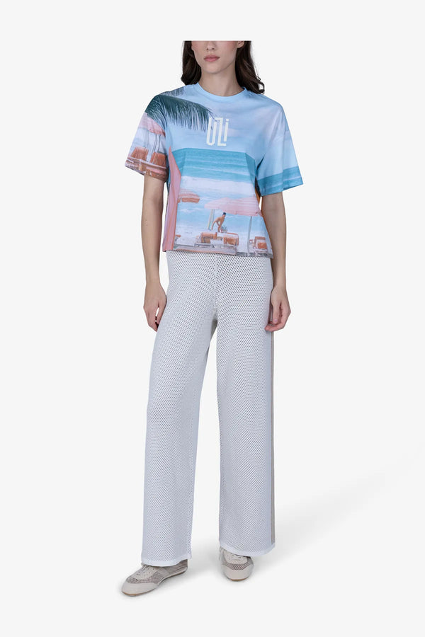 T-Shirt aus Baumwolle mit Beach-Print 03